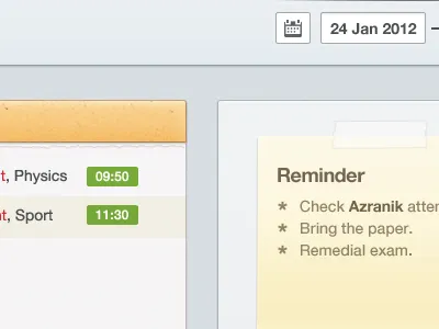 Table Reminder admin app attendance calendar clock course date glyph gui header icon lms management manager menu bar navigation note search students table task time ui ux web