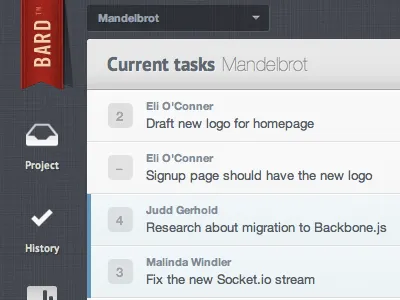 Project management app ui