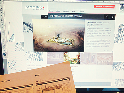 code name: parametrica layout mockup photoshop sketch theme wordpress