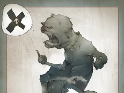 Death Words card digital illustration pencil