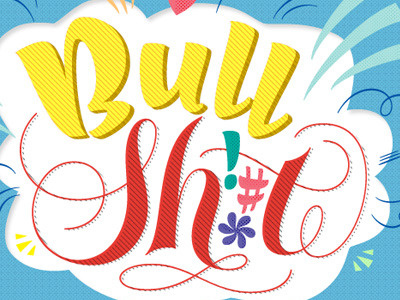 Bullsh*t brush lettering script