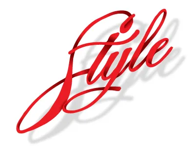 Style modified font red ribbon style word