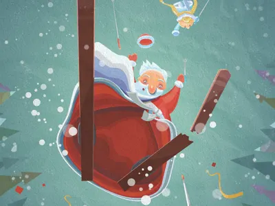 Ded Moroz ded moroz falling down santa claus vector