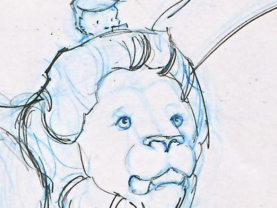 Kio´s Journey boy handdrawn lion scribble storyboard