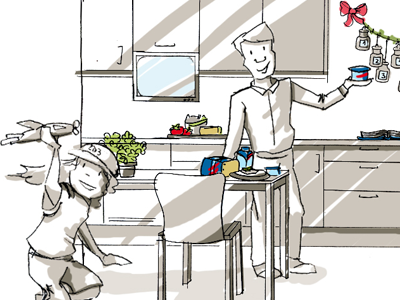 Kitchenspot adult boy child copic father girl handdrawn kitchen