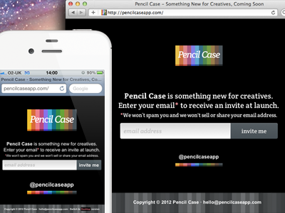 Pencil Case (with added email re-assurance) coming soon email pencil case