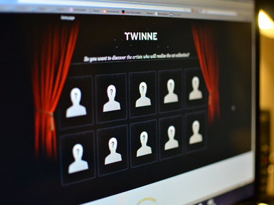 Twinne designers page black design gallery landing page twinne ui