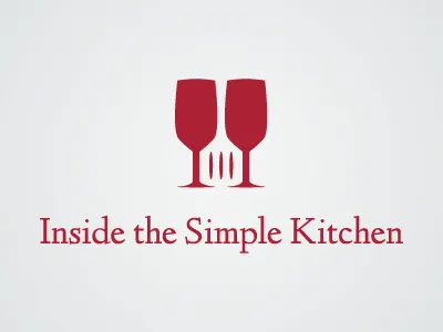 Inside the Simple Kitchen Logo blog cooking logo negative space spatula wine