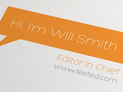 Will Smith - Tested, Business card concept business card clean font concept speech