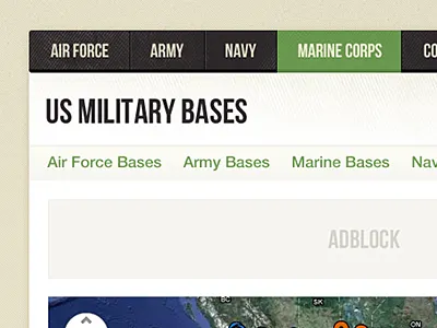 Navigation gray green military navigation tan ui