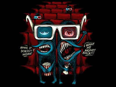 The 3D Fake 3d a better tomorrow abt apparel black fake illustration mike friedrich t shirt