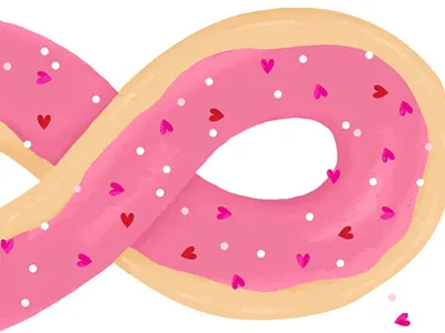 Infinitedonut cute donut doughnut food holiday illustration pink sprinkles valentine