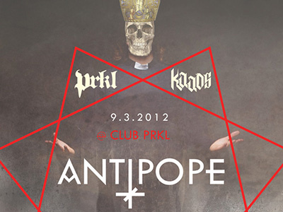 Antipope gig music poster skull