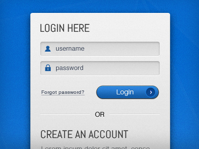 Login Here button input login password register user