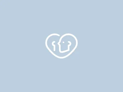 Whisper branding clean heart icon line logo simple talk