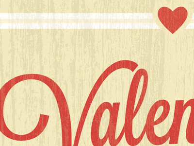 Valentine heart red white wood