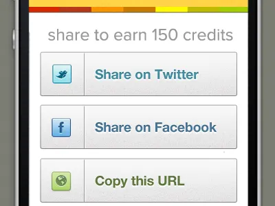 Social Share on FMA iphone mobile ps comp. ui web app