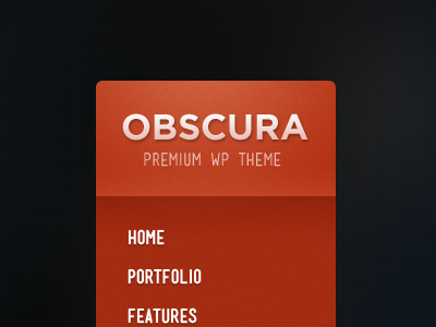 Obscura dark red theme vertical wordpress