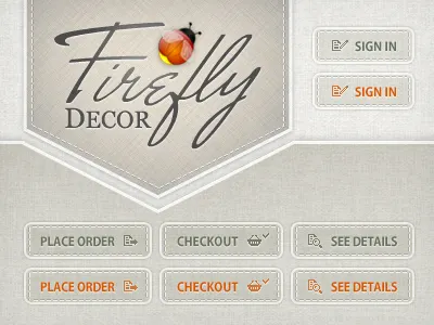 Firefly buttons ecommerce icons interface logo texture ui website
