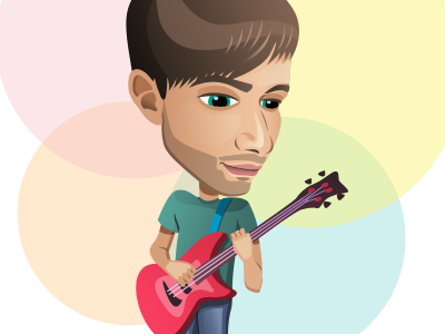 Luka character guitar illustration