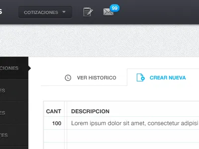 WIP - Webapp admin black blue dashboard grey notification tarful texture ui webapp white
