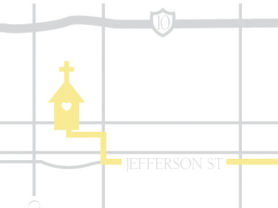 Church church illustration invite map wedding