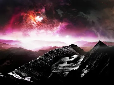 Zeunic Landscape concept contrast dark futuristic landscape motion graphics mountains pink purple redesign sky space terrestrial website zeunic