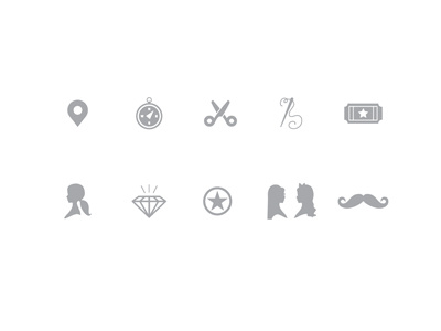 prettyfaceclub icon set diy event icon illustration location mustache