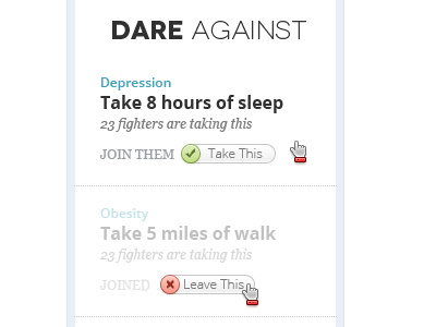 Dares action article list listicle ui website design