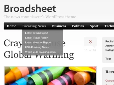 Broadsheet Wordpress Theme blog navigation news theme wordpress