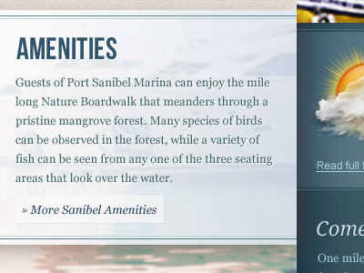 Port Sanibel Amenities boating marina web design