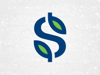 Financial Aid logo 2 aid blue clean college education finance green invest leaf leaves letter logo s sans serif simple student