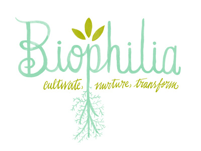 Biophilia logo branding gardening green identity leaves logo roots typography