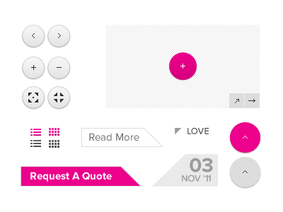 Ui Elements arrow box button grid jcd left link maximize minimize next plus portfolio right top ui up