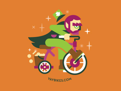 Leprechaun bike design gold illustration leprechaun