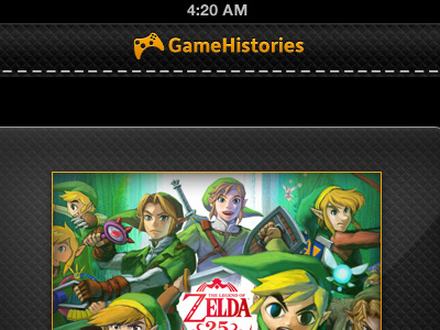 Game Select Screen games histories ipad ui zelda
