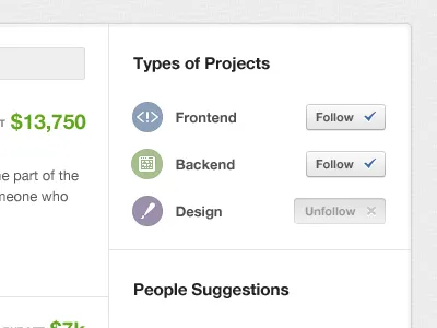 Follow ✔ design icons project ui