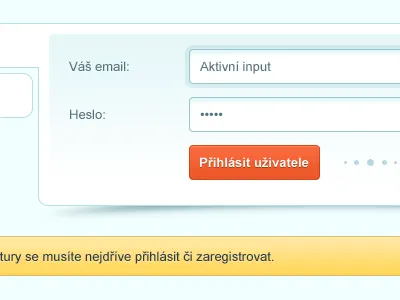 Fakturman.cz - login form blue button form input login orange progress