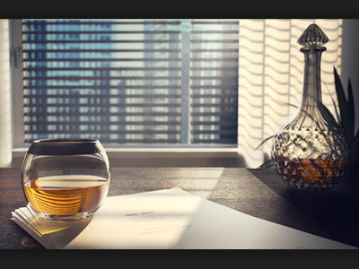 Mad Men Window c4d glass maxwell whiskey window