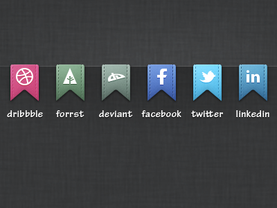 Ribbon Icons 1 deviantart dribbble facebook forrst icon linkedin ribbons twitter