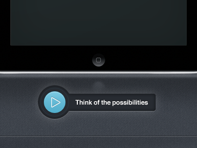 Play button concept blue button ipad play texture ui ux