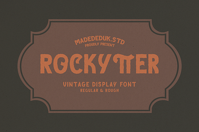 Rockytter Font badges barber branding coffee curly deco font display fashion frames groovy headline invitation monoline nostalgic swirly tattoo unique vintage wedding whiskey