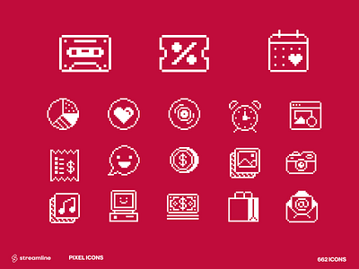 Nostalgic retro icons at StreamlineHQ 8bit assets branding design flat icon icons minimal nostalgic pixel pixel icons pixels retro streamline streamlinehq streamlineicons ui ux vector