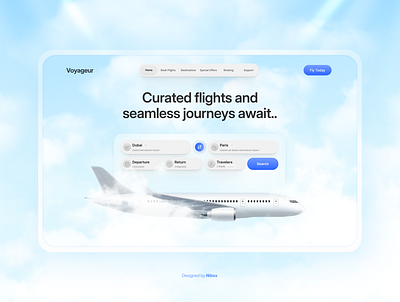 Voyageur ⭐ airline booking dashboard design ecommerce design ecommerce website design flight flightbooking login page motion graphics product design travel website design