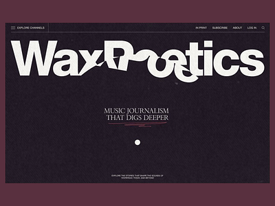 Music Journalism Platform Wax Poetics app app logo art bold typography dark design design insparation editorial platform insparation journalism logo logo design music music culture music journalism music platform platform platform design retro design typography art