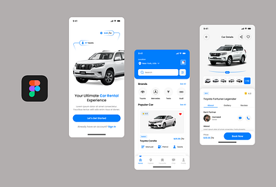 Rent Cars App UI Design ui