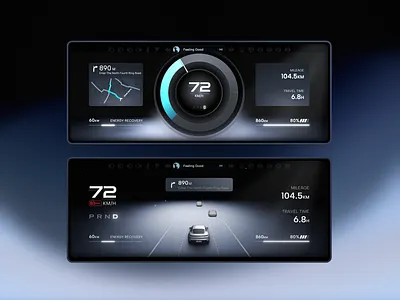 HMI For Different Mode ae animation auto automotive car dashboard design hmi system ui ux