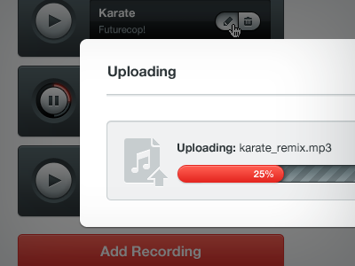 Uploading music ui upload