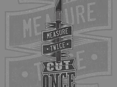 Cut Once! cut illustration print typography xacto