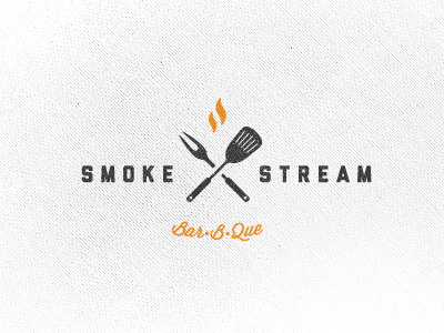 Smokestream bbq caps cook cooking fire flame fork italic liberator logo meat minimal pitmaster pork smoke smokestream spatula stream texture trailer wisdom